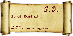 Strul Dominik névjegykártya